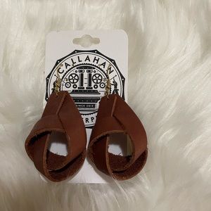 Callahan Leatherpress leather earrings new brown